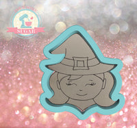 Miss Doughmestic Witch Head Cookie Cutter or Fondant Cutter