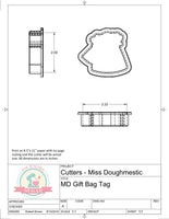 Miss Doughmestic Gift Bag/Treat Bag with Tag Cookie Cutter or Fondant Cutter