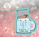 Frosted Cookiery Snowman Mug Cookie Cutter/Fondant Cutter or STL Download