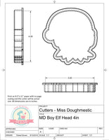 Miss Doughmestic Boy Elf Head (NOT ELF DUO) Cookie Cutter or Fondant Cutter