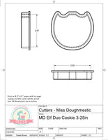 Miss Doughmestic Elf Duo Cookie Cookie Cutter/Fondant Cutter or STL Download