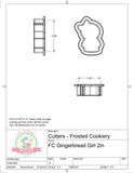 Frosted Cookiery Gingerbread Girl Cookie Cutter/Fondant Cutter or STL Download