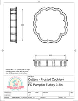 Frosted Cookiery Pumpkin Turkey Cookie Cutter/Fondant Cutter or STL Download