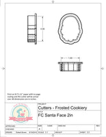 Frosted Cookiery Santa Face Cookie Cutter/Fondant Cutter or STL Download