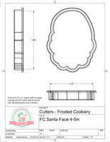 Frosted Cookiery Santa Face Cookie Cutter/Fondant Cutter or STL Download