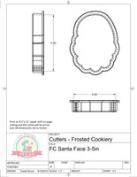Frosted Cookiery Santa Face Cookie Cutter/Fondant Cutter or STL Download