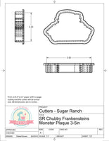 Sugar Ranch Frankenstein's Monster Plaque Cookie Cutter or Fondant Cutter