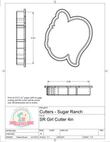 Sugar Ranch Girl Cookie Cutter or Fondant Cutter