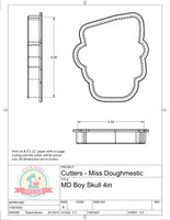 Miss Doughmestic Boy Sugar Skull Cookie Cutter or Fondant Cutter