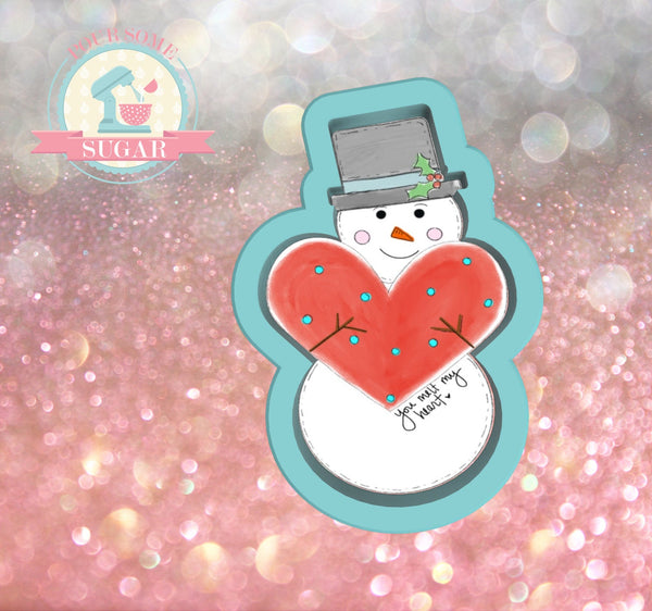 Frosted Cookiery Snowman Heart Cookie Cutter/Fondant Cutter or STL Download
