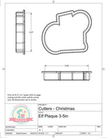 Elf Plaque Cookie Cutter or Fondant Cutter (The Happy Optimist Co)
