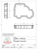Pumpkin Truck Cookie Cutter or Fondant Cutter
