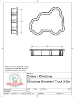 Christmas Ornament Truck Cookie Cutter/Fondant Cutter or STL Download