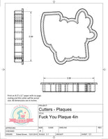 Fuck You Plaque Cookie Cutter or Fondant Cutter (Cadies Cookies)