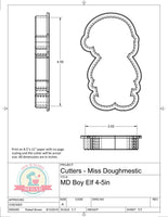 Miss Doughmestic Boy Elf Cookie Cutter or Fondant Cutter