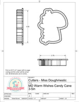 Miss Doughmestic Warm Wishes Candy Cans Cookie Cutter or Fondant Cutter