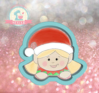 Miss Doughmestic Girl Elf Duo Head Cookie Cutter/Fondant Cutter or STL Download