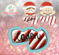 Miss Doughmestic Elf Duo Candy Cane Cookie Cutter/Fondant Cutter or STL Download