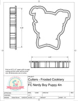 Frosted Cookiery Nerdy Boy Puppy Cookie Cutter/Fondant Cutter or STL Download