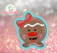 Miss Doughmestic Girl Gingerbread Duo Head Cookie Cutter/Fondant Cutter or STL Download