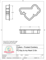 Frosted Cookiery Key to My Heart Cookie Cutter/Fondant Cutter or STL Download
