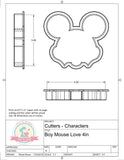 Boy Mouse Love Cookie Cutter/Fondant Cutter or STL Download