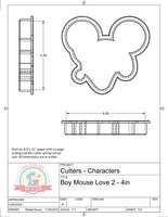 Boy Mouse Love 2 Cookie Cutter/Fondant Cutter or STL Download