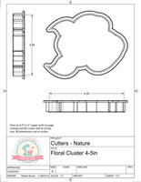 Floral Cluster Cookie Cutter or Fondant Cutter