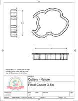 Floral Cluster Cookie Cutter or Fondant Cutter