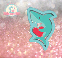 Shark Love Cookie Cutter or Fondant Cutter