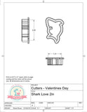 Shark Love Cookie Cutter or Fondant Cutter