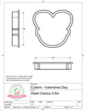 Heart Cactus Cookie Cutter or Fondant Cutter