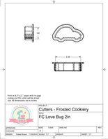 Frosted Cookiery Love Bug (Super Skinny) Cookie Cutter/Fondant Cutter or STL Download