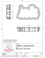 Sugar Ranch Love Train Cookie Cutter or Fondant Cutter