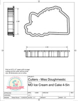 Miss Doughmestic Ice Cream and Cake (We Go Together Like) Cookie Cutter or Fondant Cutter