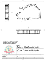 Miss Doughmestic Ice Cream and Cake (We Go Together Like) Cookie Cutter or Fondant Cutter