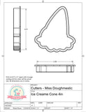 Miss Doughmestic Ice Cream Cone (You Make My Heart Melt) Cookie Cutter or Fondant Cutter