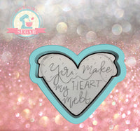 Miss Doughmestic Ice Cream Heart (You Make My Heart Melt) Cookie Cutter or Fondant Cutter