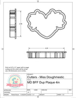 Miss Doughmestic BFF Duo Plaque Cookie Cutter or Fondant Cutter