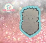 Miss Doughmestic Boy Conversation Heart Cookie Cutter or Fondant Cutter