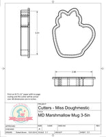 Miss Doughmestic Marshmallow Mug Cookie Cutter or Fondant Cutter