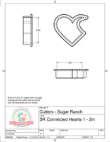 Sugar Ranch Connected Hearts Cookie Cutter or Fondant Cutter