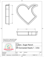 Sugar Ranch Connected Hearts Cookie Cutter or Fondant Cutter