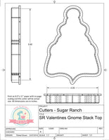 Sugar Ranch Valentines Gnome Stack Cookie Cutter or Fondant Cutter