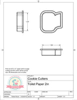 Toilet Paper Cookie Cutter or Fondant Cutter