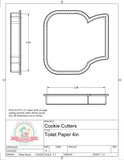 Toilet Paper Cookie Cutter or Fondant Cutter