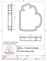 Frosted Cookiery Clover Mug Cookie Cutter/Fondant Cutter or STL Download