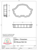 Girl Mouse Skirt Cookie Cutter or Fondant Cutter