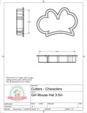 Girl Mouse Hat Cookie Cutter or Fondant Cutter