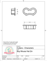 Boy Mouse Hat (Skinny) Cookie Cutter/Fondant Cutter or STL Download